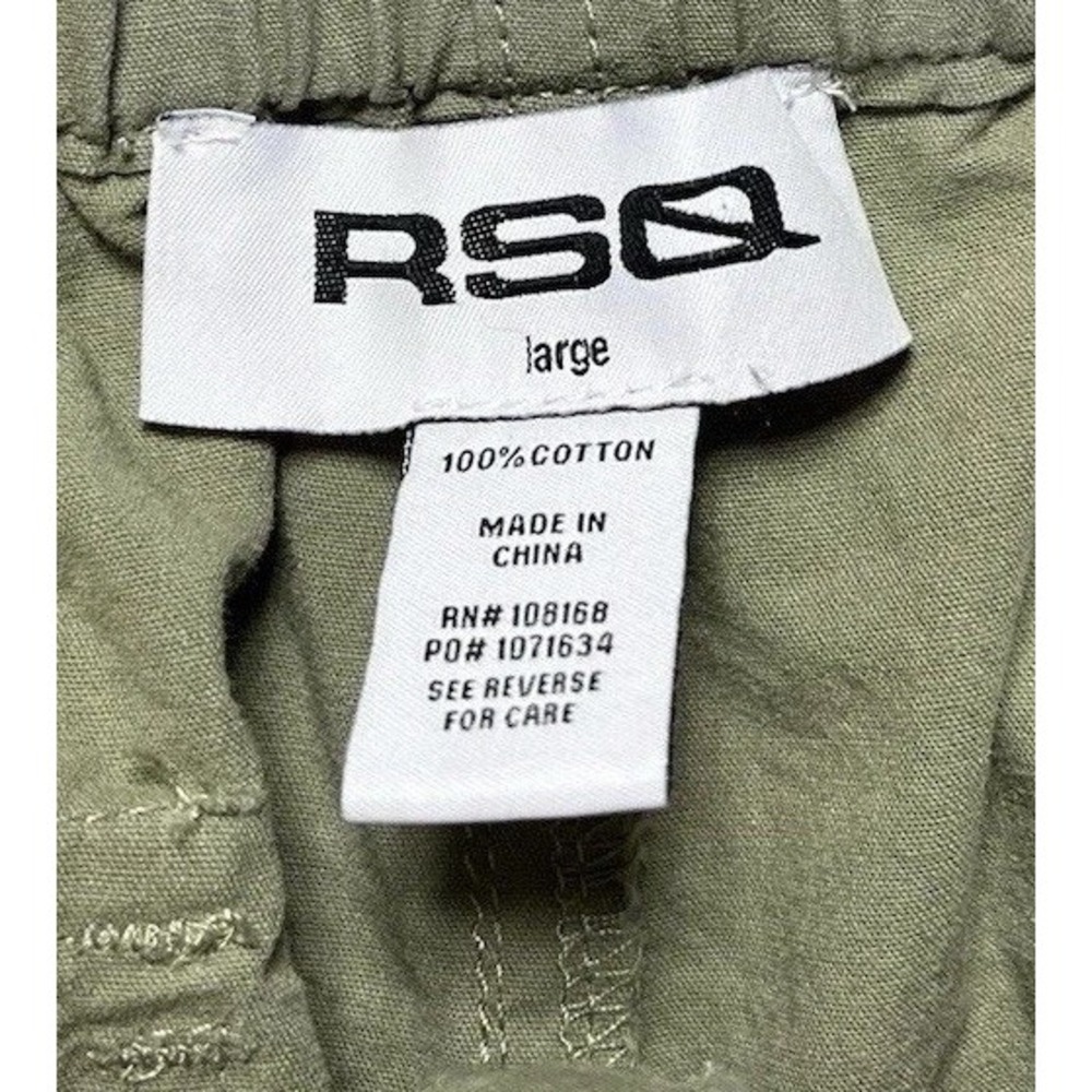 RSQ Mens Large Cargo Pants 28x29 Khaki Sage Green Chino Loose Parachute Cargo‎ - Picture 3 of 10
